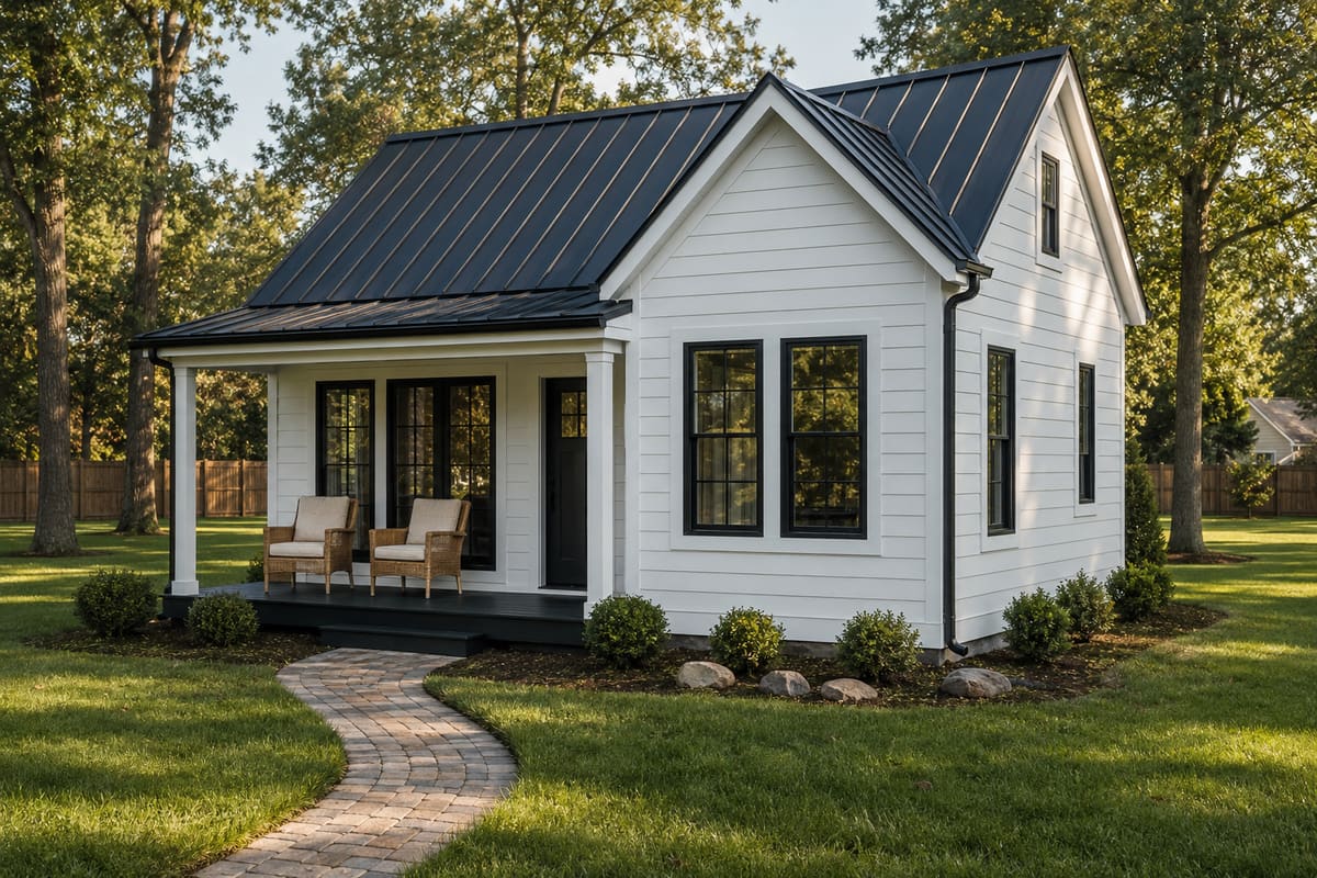 The Haven — 504 sq ft detached modular ADU cottage exterior, ideal for smaller lots