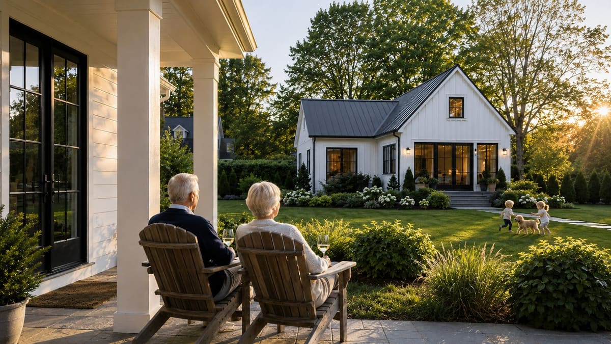 Older Connecticut homeowners planning a downsize into a backyard ADU