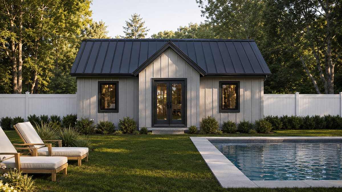 The Weston — detached modular ADU exterior with covered porch and dark shingle roof